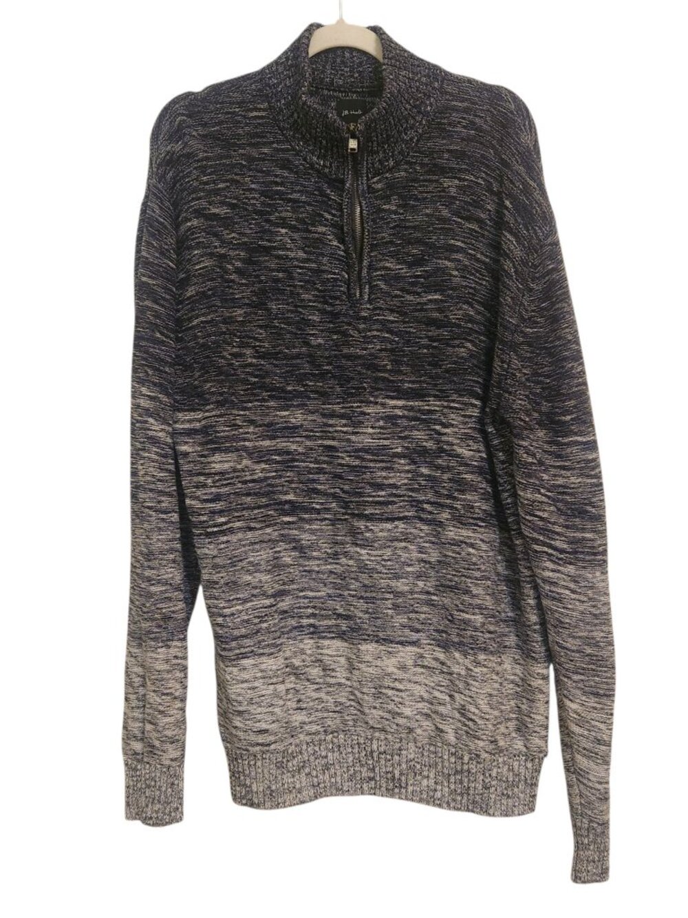 JB Holt Black & Gray Ombre Half-Zip Cotton Men’s Sweater Size XL